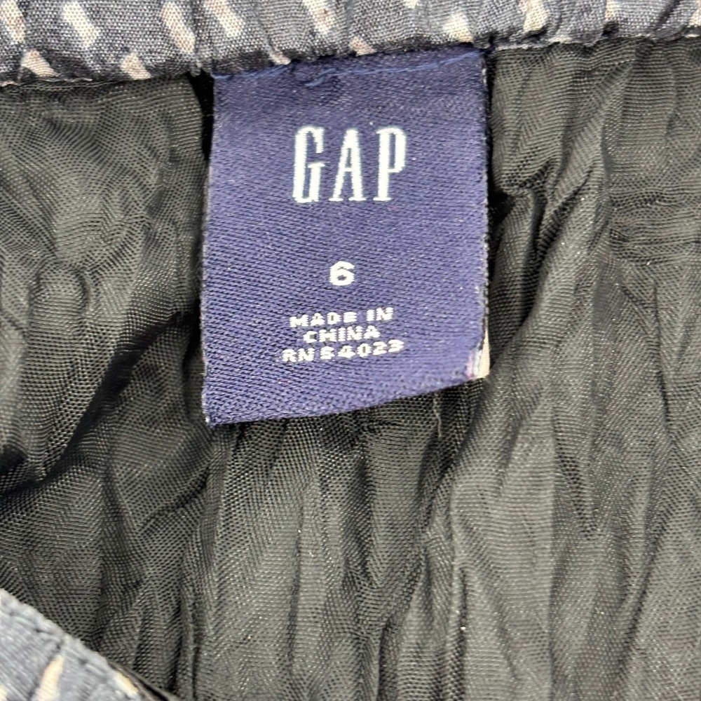 Gap Navy Blue Polka Dot Crinkle Silk Halter Handkerchief Hem Midi Dress Size 6 - Picture 12 of 15